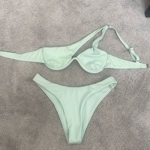 Mint Bikini One Shoulder Size S